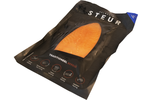 Salmon Norwegian smoked 100gr frozen Steur 