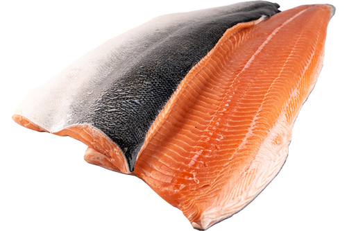 Salmon fillet with skin scales off from 6-7kg 