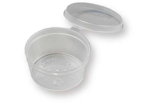 Hinged Sauce cup with lids 1oz/30 cc ds.1000 stk
